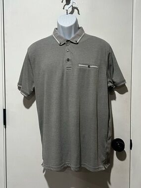 Men's Short-Sleeve Polo Shirt in Charcoal with Contrast Trim